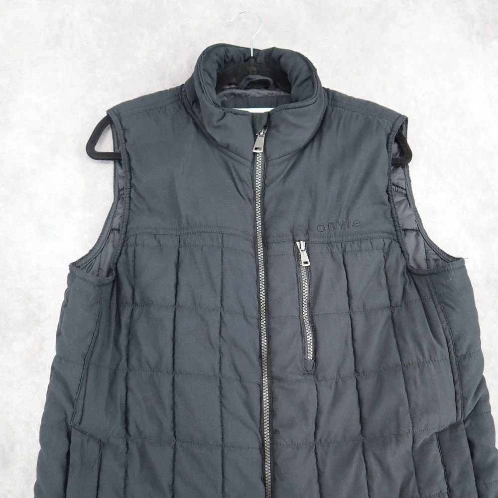 Orvis Vest Black EUC Men's M Puffer Quilted Jacket Casual Outdoors Hiking